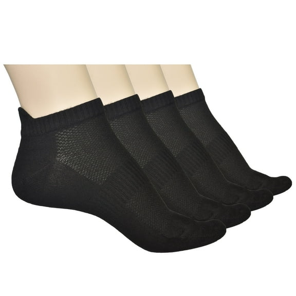 ELYFER Unisex Thin Bamboo Ankle Socks 4 Pairs - Seamless Toe, Lightweight, Comfortable, Breathable Low Cut Athletic Sports Socks for Men and Women Size 5-7