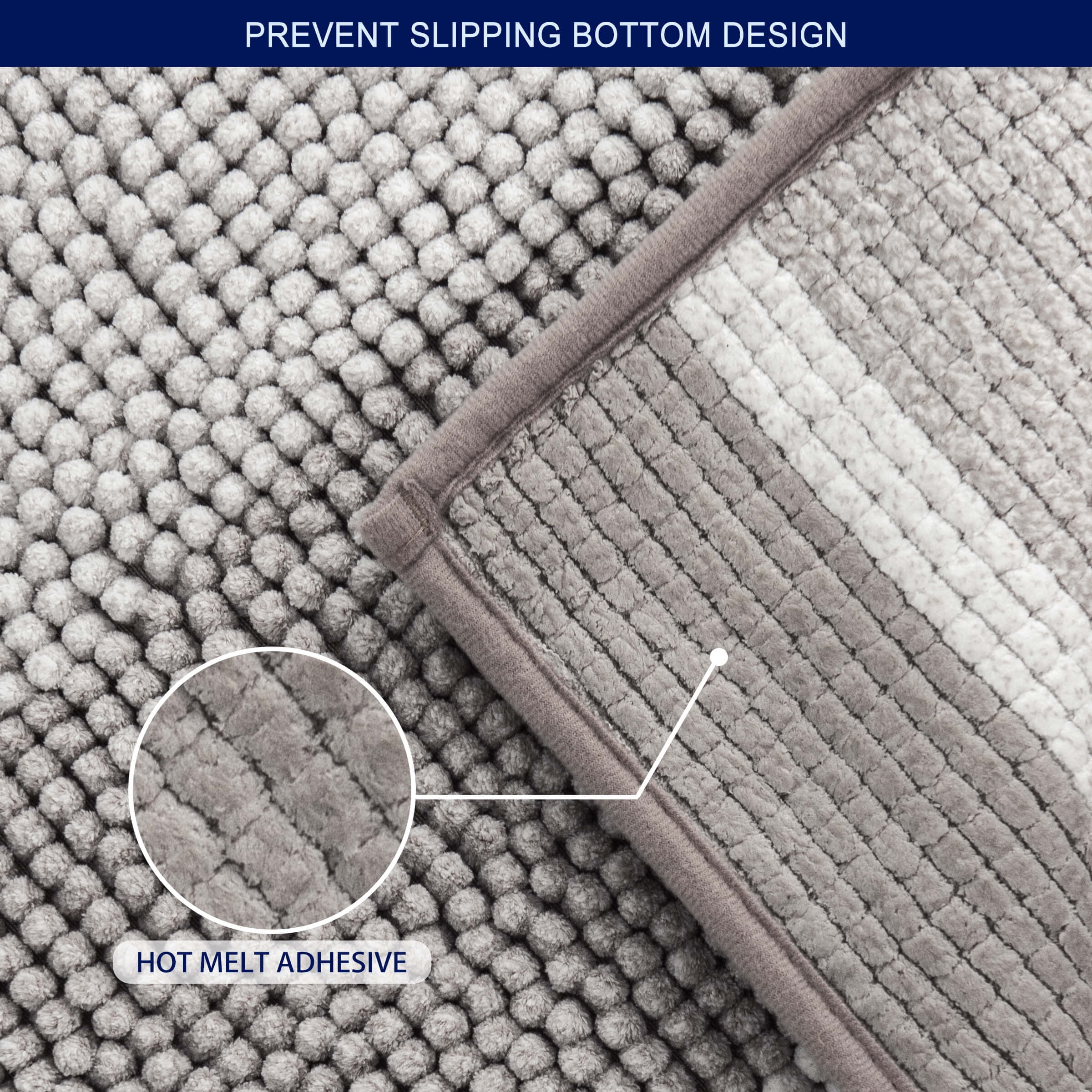 Subrtex Bathroom Rugs Chenille Plush Bath Mat Water Absorbent ,20"x32", Taupe Brown