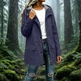 thumbnail image 2 of AnuYalue Women Waterproof Jacket Fashion Button Coat Striped Lined Windbreaker Jackets with Pockets Long Sleeve Outerwear, 2 of 8