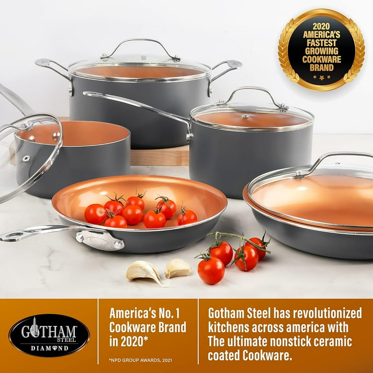 GOTHAM STEEL 鍋・フライパンセット 10点 Gotham Steel Stainless Steel Pots and Pans Set, 10 Piece Kitchen