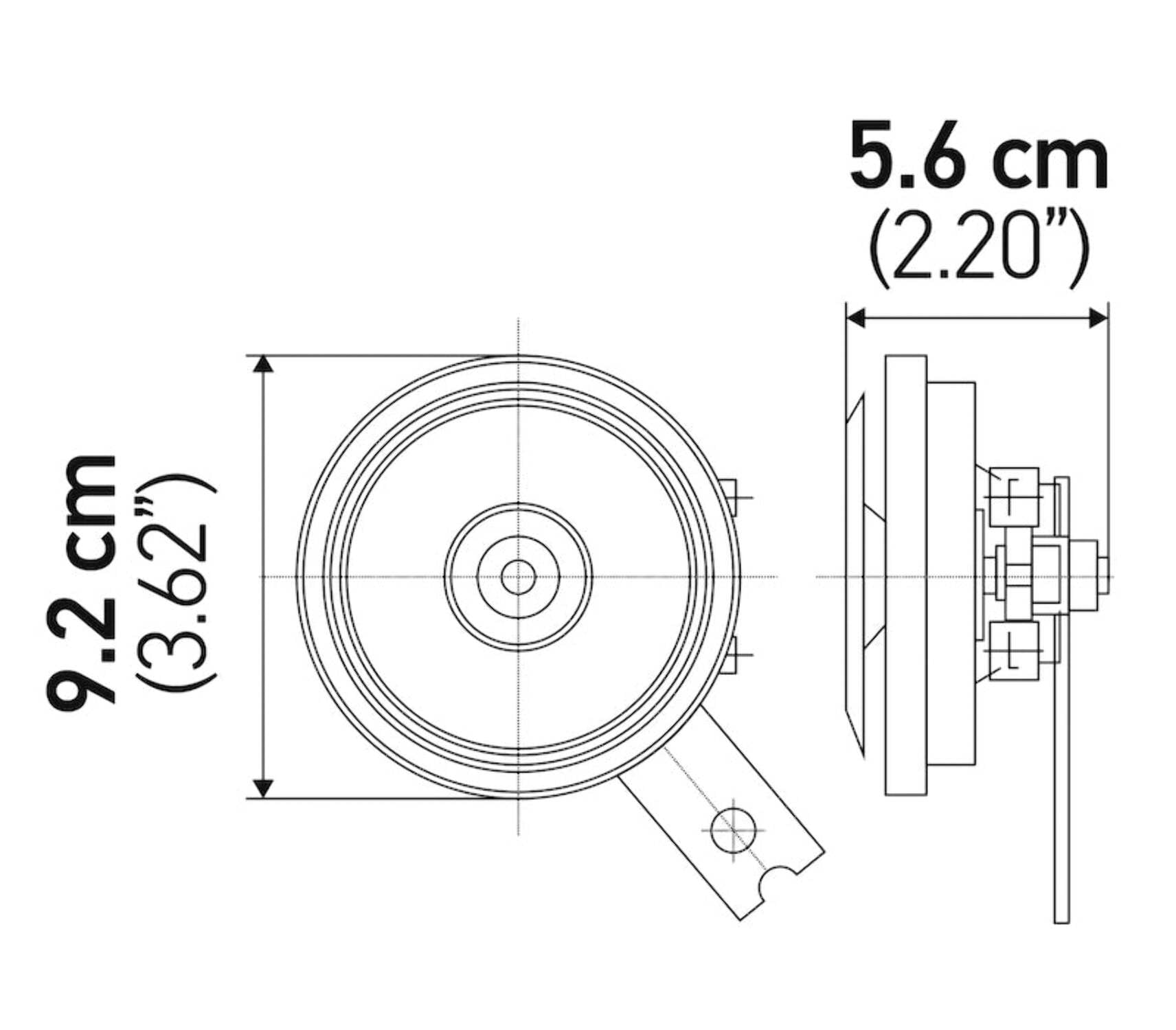 HELLA 011225871 Horn Kit Bx Blk Disc 92Mm 12V Univ