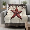 thumbnail image 2 of Texas Star Red Blanket Soft Cozy Warm Throw Blanket for Couch, Plush Fuzzy Flannel Fleece Blankets for Sofa, Farmhouse Berry Wooden Vintage Bed Blankets Lightweight Gifts for Women, 30"x40", 2 of 9