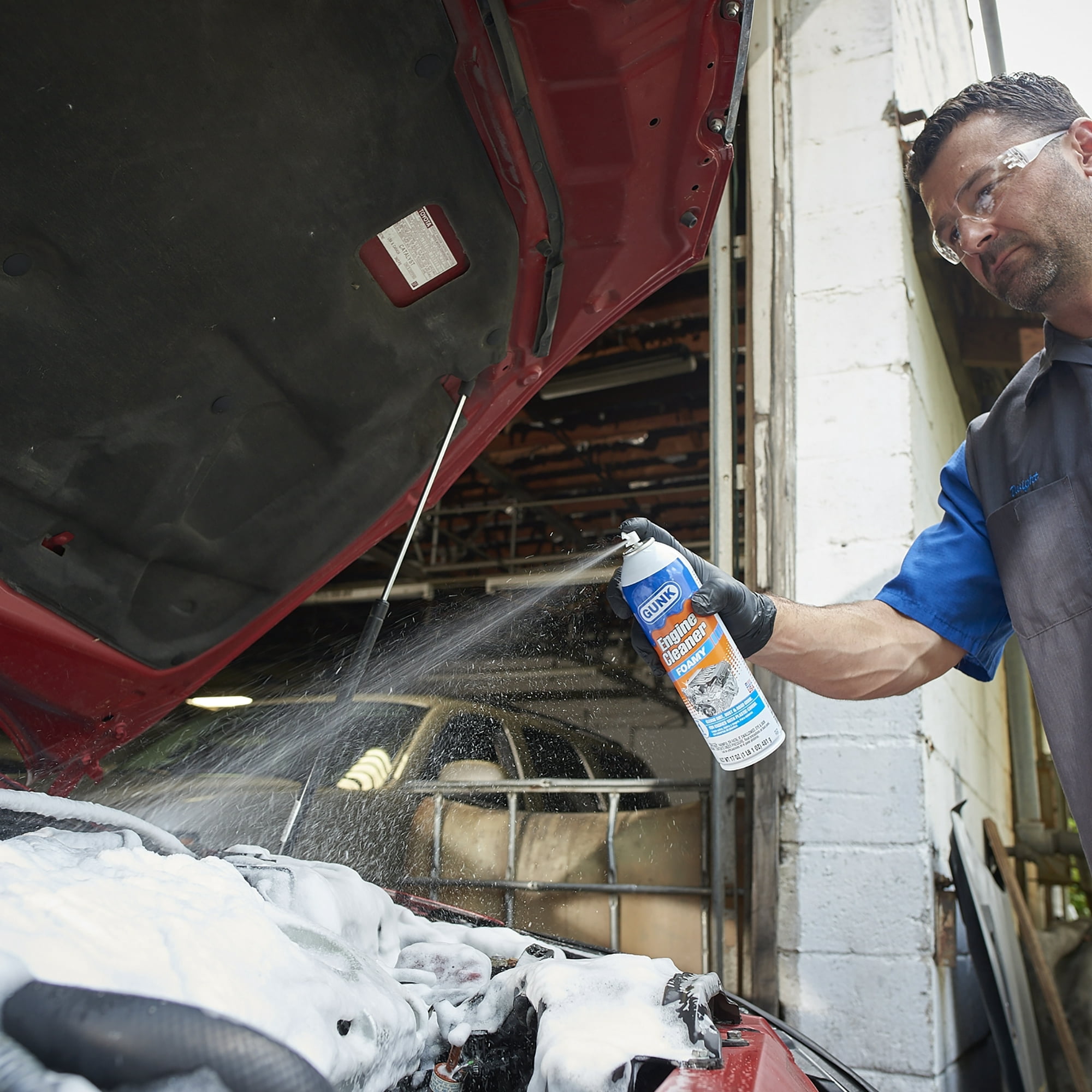 (6 pack) GUNK FEB-1 Foamy Engine Cleaner and Degreaser for Cars and Trucks, Aerosol, 17 oz