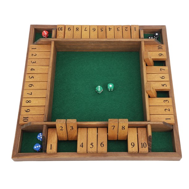 Shut The Box Juego De Dados, Shut The Box Game Tablero De Terciopelo Interactivo Para 4 Jugadores Para Fiestas Para Adultos