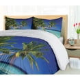 thumbnail image 5 of Ambesonne Holiday Duvet Cover Sets, Maldives Bay Resort, 2-Queen, Turquoise Navy Blue, 5 of 7
