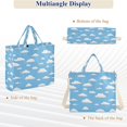 thumbnail image 6 of FORMRS Womens Corduroy Tote Bag Crossbody Shoulder Purse Handbag with Detachable Strap, Cartoon Cloud Pattern, 6 of 7