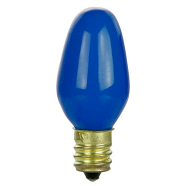 Sunshine Lighting B3166710 Sunlite Incandescent Bulb with E12 Candelabra Base - 7W - 120V - Blue - Pack of 12