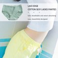 thumbnail image 3 of Guardurnaity TureClos, 3 uds., ropa interior de algodón para mujer, bragas transpirables para niña, bragas elásticas que absorben la humedad con borde de Ropa interior verde L, 3 of 6