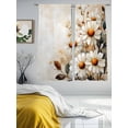 thumbnail image 4 of Sheer Curtains 63 Inches Long, Spring Floral Light Filtering Window Curtains for Living Room, Daisy Summer Botanical Vintage Flowers Rod Pocket Voile Sheer Curtain Drapes, 52"W x 63"L, 2 Panels, 4 of 8