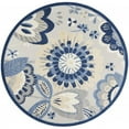 thumbnail image 1 of HomeRoots 385115 Tapis Rond de 8 Pi Bleu et Gris pour l'Intérieur et l'Extérieur, 1 of 1