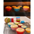 thumbnail image 5 of Reusable Silicone Non-Stick Baking Cups Cake Molds Kitchen Accessories DIY Cake Making Tools - Set of 10 (Rose Red), 5 of 5