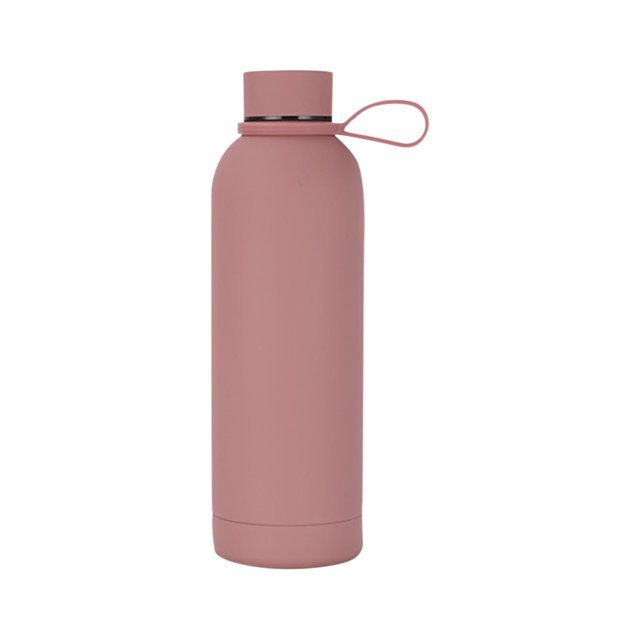 ¡Gran oferta! Botella de agua portátil para deportes al aire libre, taza aislada de boca pequeña de acero inoxidable con mango portátil de 500ml