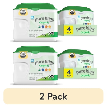 (2 pack) Pure Bliss by Similac Organic Powder Baby Formula, USDA-Certified Organic, 20.6-oz Tub, Pack of 4