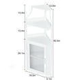 thumbnail image 3 of IDEALHOUSE Corner Bar Cabinet, Wine Bar Cabinet with Large Storage Space and Detachable Wine Rack, Wine Cabinets with Glass Holder and Mesh Door for Dining Room, Living Room, Kitchen (White), 3 of 7