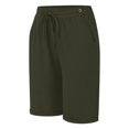 thumbnail image 5 of vigerkar Wide Leg Linen Shorts for Women Elastic Drawstring High Waisted Bermuda Shorts Casual Loose Summer Soft Lounge Short Green, XXL, 5 of 6