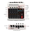 thumbnail image 4 of Professional Mixer Sound Board, 4 Channel  USB  Built in DPS Processor Mini Sound Mixer with Digital Display for Podcast Recording, 4 of 7