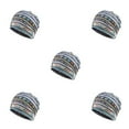 thumbnail image 2 of Maytalsory Bonnet Ethnique Style Hijab Floral Imprimé Coloré Turban Réglable Oreille Protection Style Accessoires Bonnet Bleu Bande 5Set, 2 of 6