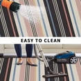 thumbnail image 5 of Black Brown Striped Outdoor Rug for Patio/Deck/Porch, Non-Slip Large Area Rug 5 x 7 Ft, Modern Stripes Art Farmhouse Indoor Outdoor Rugs Washable Area Rugs, Reversible Camping Rug Carpet Runner, 5 of 8