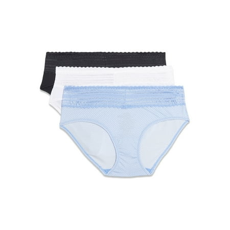 

Warners Blissful Benefits Dig-Free Microfiber Lace Hipster 3-Pack RU1793W