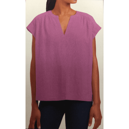 Splendid Ladies' Linen Blend Top, Purple, Medium