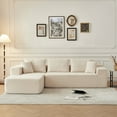 thumbnail image 3 of Youdao 104'' Modular Sectional Couch, Comfy Lambswool Fabric  L-Shape Sofa with Chaise Lounge, Modern Corner Sofa 5 Seater Sectional Sofa Couch For Living Room, Bedroom, Apartment, Beige, 3 of 9