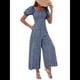 thumbnail image 1 of Mono de Verano 2025 para Mujer, Estilo Floral, Informal, Holgado, con Pierna y Corta. Azul XL, 1 of 9