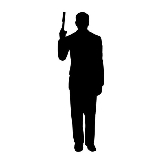 Secret Agent Spy With Gun Silhouette