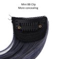 thumbnail image 3 of Extensiones de cabello humano con clip gris Extensiones de cabello humano con clip realista Cabello real Ancho no rizado 4 cm Postizos rizados Estudiante Escuela Uso diario Demonsen None, 3 of 5
