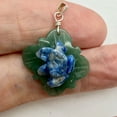 thumbnail image 2 of Ribbit Lapis Frog On Aventurine Lily Pad Sterling Silver Pendant | 1 1/4" Long |, 2 of 11