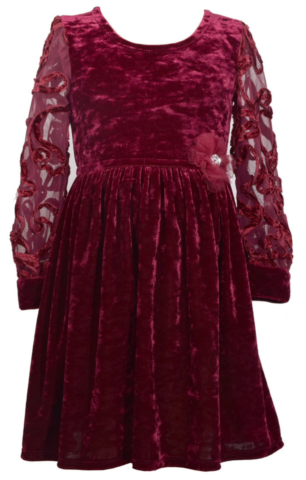 burgundy crushed velvet dress