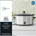 Mainstays 6 Quart Oval Slow Cooker, Stainless Steel Finish, Glass Lid