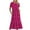 Hot Pink, variant on Ahuyic Womens Summer Dresses,Womens Casual Sundress,Women's Summer Casual Short Sleeve Crewneck Dress Casual Flowy Tiered Maxi Beach Dress With Pockets Shiny Print Dress