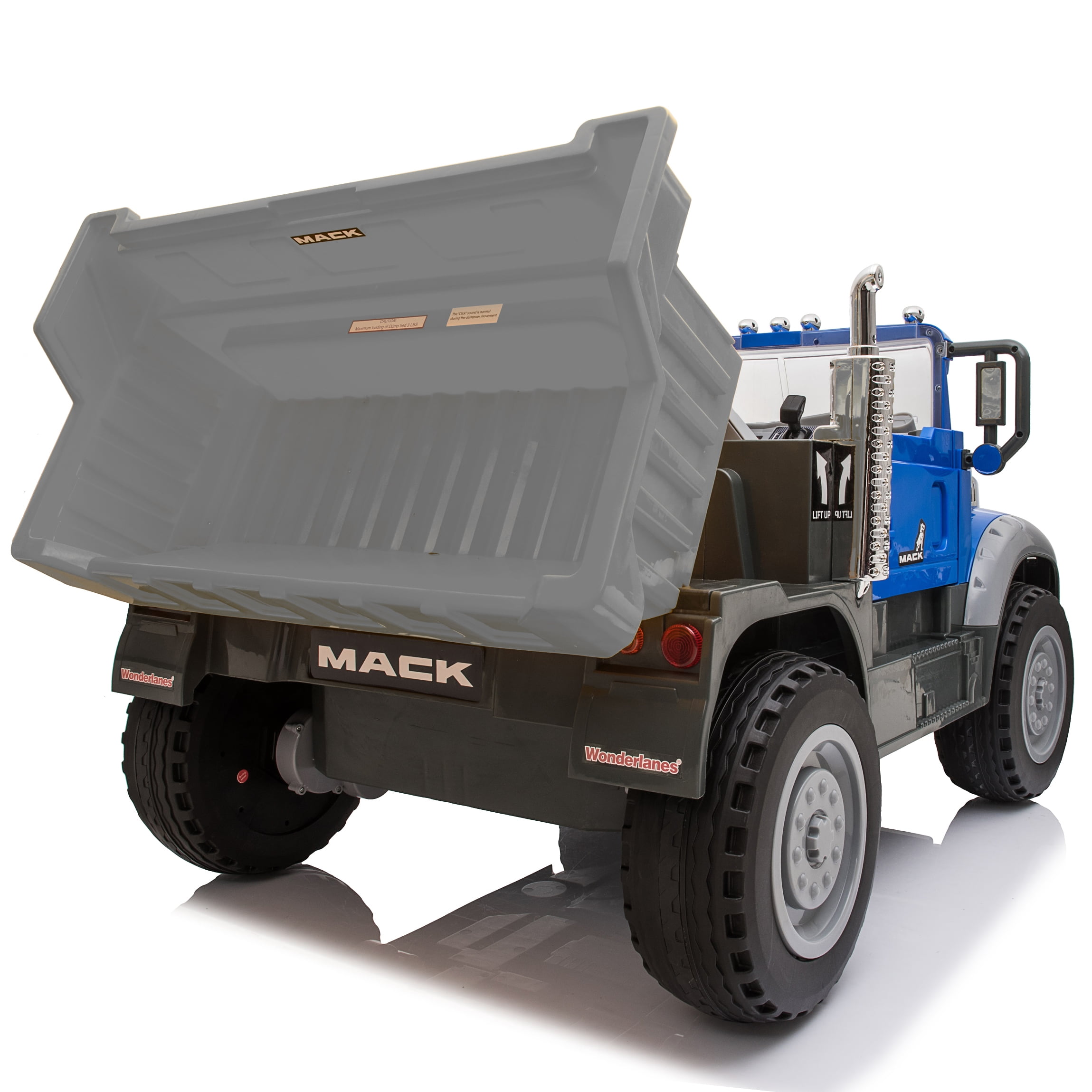 Wonderlanes Granite Mack Two Seater Blue 12 V Dump Truck Powered Ride-On