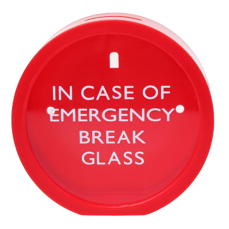 Emergency Money Box Break Glass Piggy Bank Novelty Savings Coin Bank Saving Box 