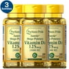 3 Pack - Puritan's Pride Vitamin D3 Mega Potency 5000 Iu, 100 Softgels