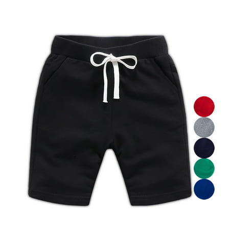 

Toddler Little Kids Big Boys Jogger Knit Shorts with Pocket 2-12T Black