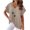 Khaki, variant on Dandelion Tops for Women Summer Short Sleeve Cotton Linen Shirts Loose Casual V Neck Blouses Make A Wish T-shirts White XXXL