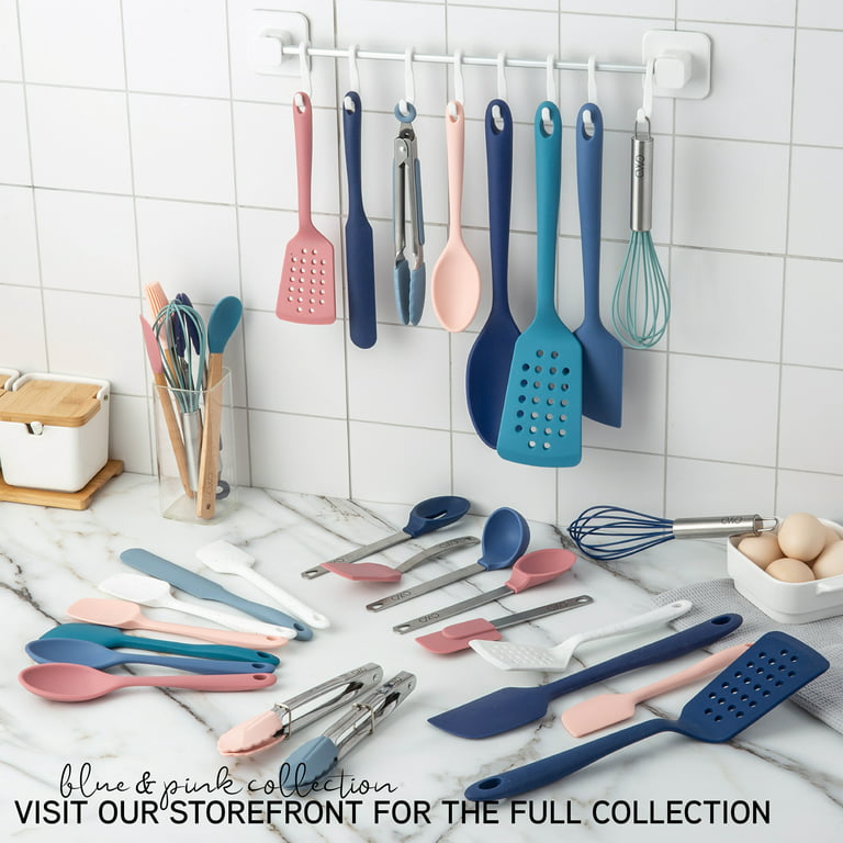 cook with color silicone cooking utensils, 5 pc kitchen utensil set, easy  to clean silicone kitchen utensils, cooking utensil