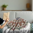 thumbnail image 3 of Mandala Soft Flannel Fleece Throw Blanket, Composition with Floral Motifs Oriental Bohemian Damask Theme Vintage Design, Cozy Plush for Indoor and Outdoor Use, 50" x 70", Multicolor, by Ambesonne, 3 of 5