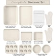 thumbnail image 4 of Non-stick stackable baking set - Luxury heavy-duty, durable, easy release baking set, cream color, 13-piece set, 4 of 4