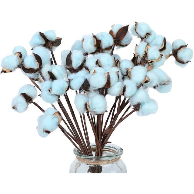 30 Uds. De tallos de algodón, flores secas decorativas, relleno de corona, púas de algodón Natural Ormromra LRWJ095-1