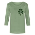 thumbnail image 4 of FAIWAD Hauts Grande Taille pour Femmes St.Patrick Manches 3/4 Col Rond Graphique Trèfle Chandail Ample Vêtements de Festival Quotidien, 4 of 4