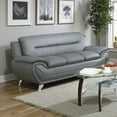 thumbnail image 3 of Cosmic Homes Gilan 3-Piece Faux Leather Living Room Furniture Set – Sofa, Loveseat & Chair – Modern Grey Upholstery, 3 of 7