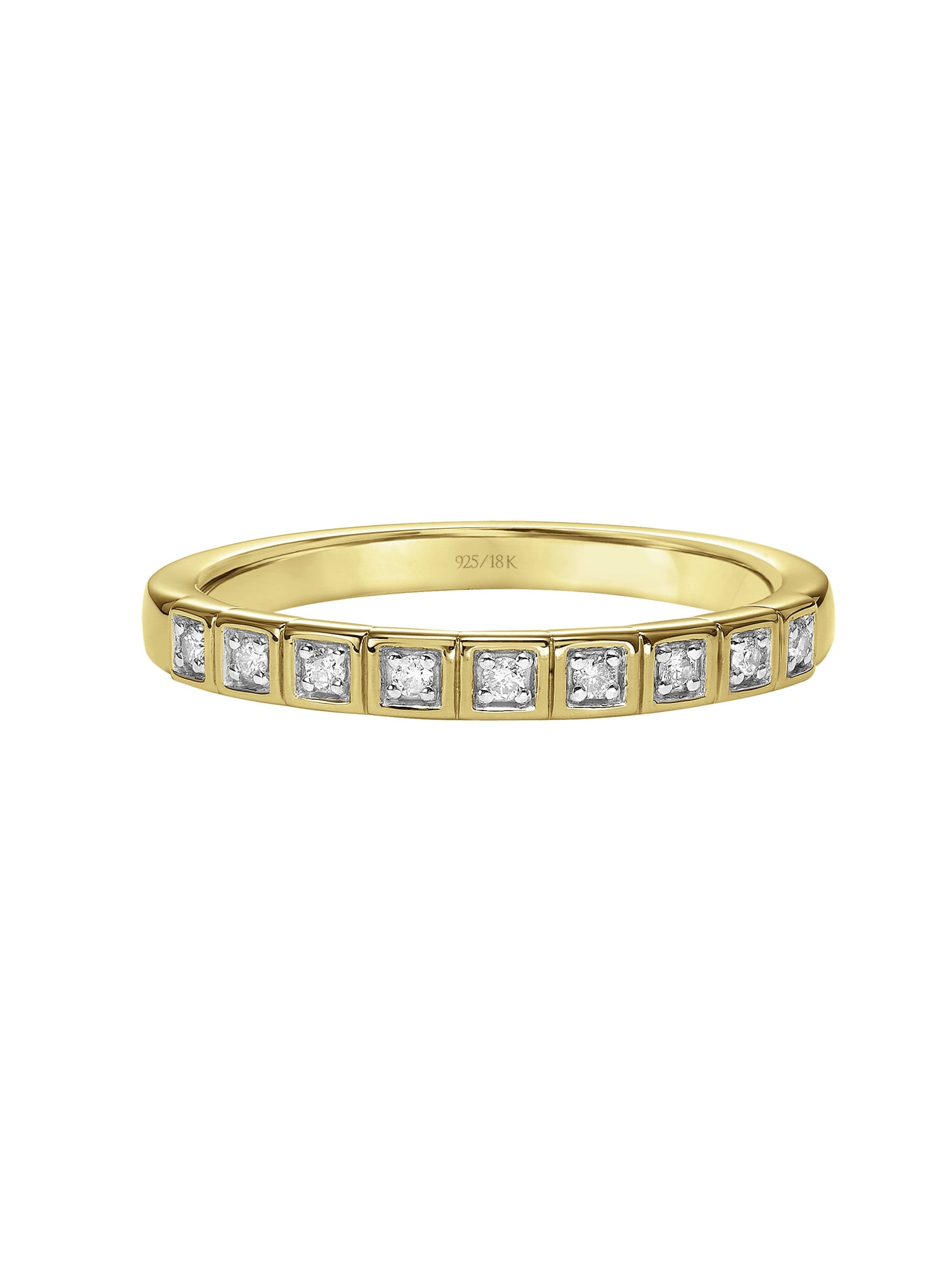 Keepsake 1/10 Carat T.W. Diamond Anniversary Ring in 18k Yellow Gold Over Sterling Silver