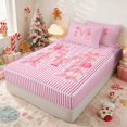 thumbnail image 3 of Manfei Initial Zipper Twin Comforter Sets with Fitted Sheet and 2 Pillowcases Christmas Zipper Bedding Set, Pink N, Pink Reversible, 3 of 7