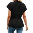 thumbnail image 5 of Hibeli Women's V Neck Short Sleeve Tie-Waist Button Down Summer Top, 5 of 7