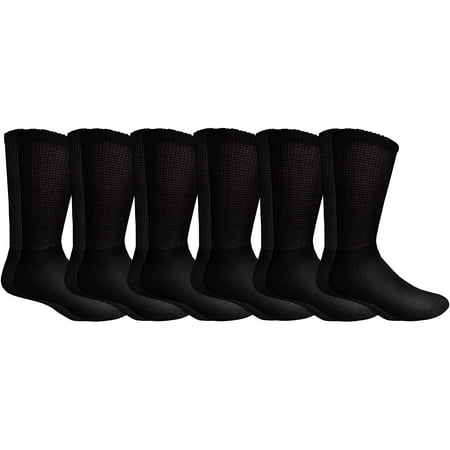 Yacht & Smith 6 Pairs Men and Women Value Pack of Ring Spun Cotton Crew Diabetic Nephropathy Socks