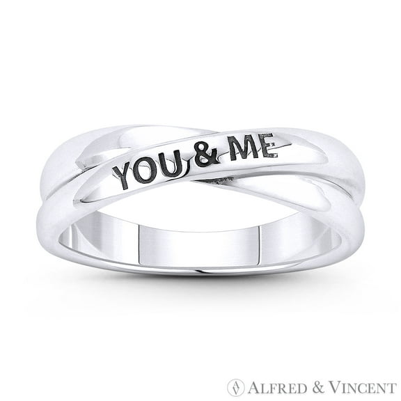 "You & Me" Love & Loyalty Promise Right-Hand Stackable Ring in .925 Sterling Silver