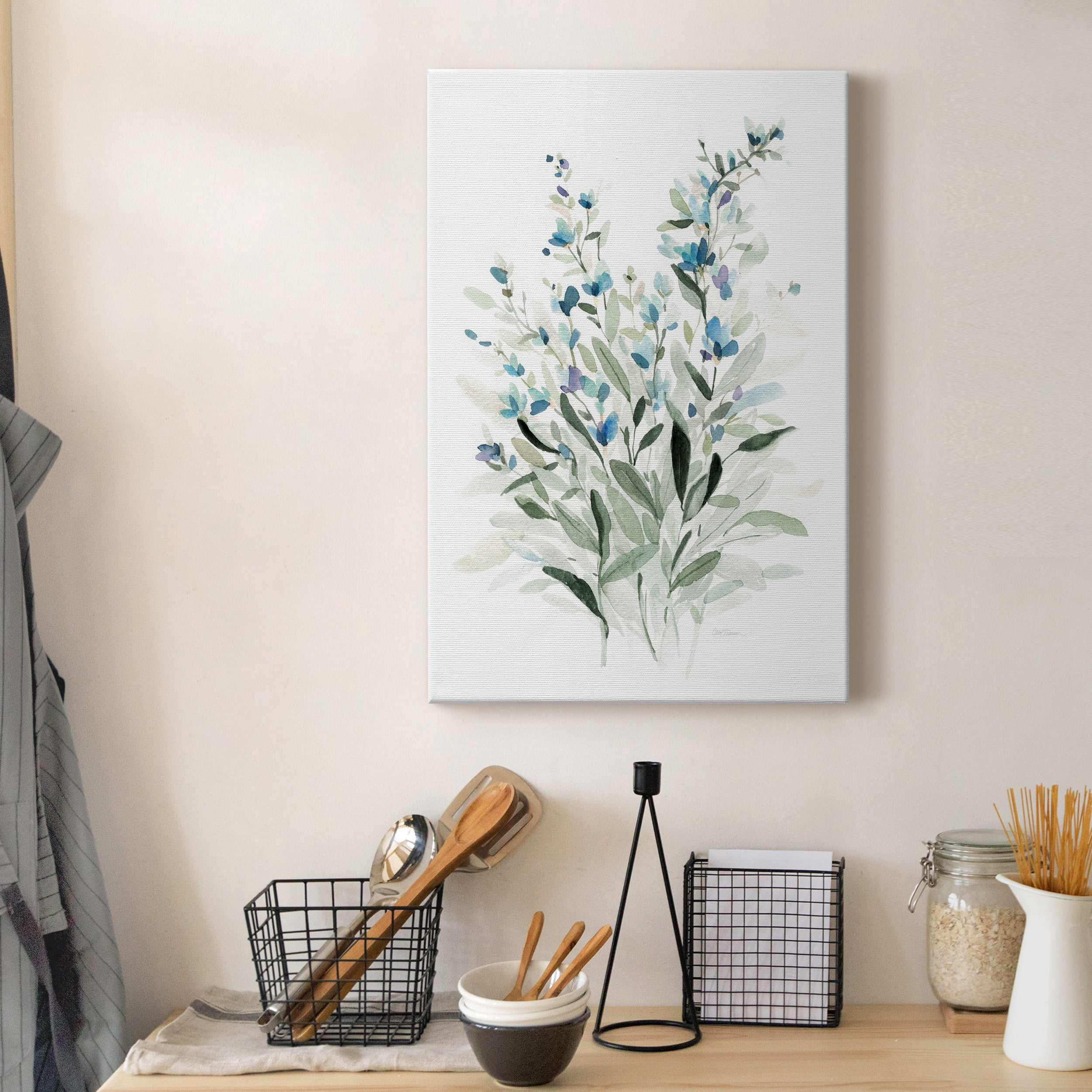 Delicate Blue Botanical I Premium Gallery Wrapped Canvas - Ready to Hang - 12 x 18
