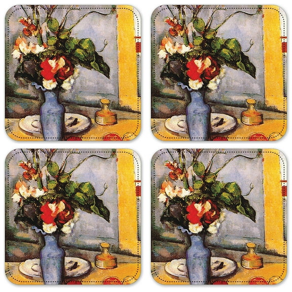 Vinyl Drink Coasters - Set of 4 - Cezanne: The Blue Vase